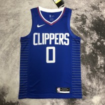 NBA Men Los Angeles Clippers Blue #0 WESTBROOK Jersey High Quality Name and Number Print