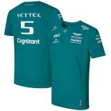 2023 Aston Martin Cognizant F1 Team Round Collar With VETTEL 5 T-Shirt