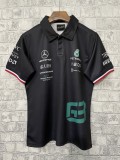 2023 Mercedes F1 Team POLO T-Shirt Black with number 66