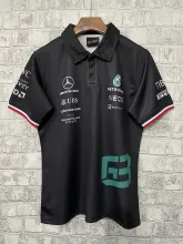 2023 Mercedes F1 Team POLO T-Shirt Black with number 66