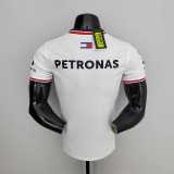 2022 Mercedes F1 Team Round Collar POLO T-Shirt White