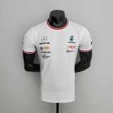 2022 Mercedes F1 Team Round Collar POLO T-Shirt White