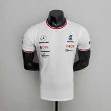 2022 Mercedes F1 Team Round Collar POLO T-Shirt White