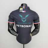 2022 Mercedes F1 Team POLO T-Shirt Black with number 44