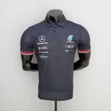2022 Mercedes F1 Team POLO T-Shirt Black with number 66