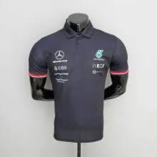 2022 Mercedes F1 Team POLO T-Shirt Black with number 66