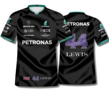 2023 Mercedes F1 Team POLO T-Shirt Black with number 44