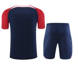 23/24 At Madrid  Dark Blue Training Set--Short sleeve and Short Pant Training Tracksuit