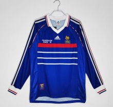 1998 France Home Retro Jersey  Long Sleeve