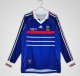 1998 France Home Retro Jersey  Long Sleeve
