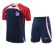 23/24 At Madrid  Dark Blue Training Set--Short sleeve and Short Pant Training Tracksuit