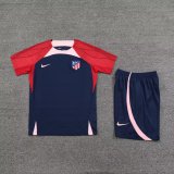 23/24 At Madrid  Dark Blue Training Set--Short sleeve and Short Pant Training Tracksuit