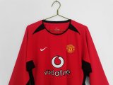 02/04 Man United Home Long Sleeve Retro Jersey
