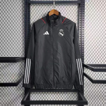 2023 Real Madrid Black Windbreaker Jacket Thai Quality