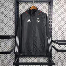 2023 Real Madrid Black Windbreaker Jacket Thai Quality