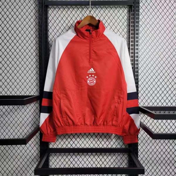 2023 Bayern Munich Red Windbreaker Jacket Thai Quality