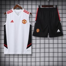 22/23 Manchester United White Vest Training Tracksuit