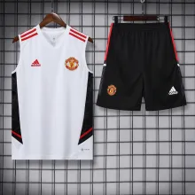 22/23 Manchester United White Vest Training Tracksuit