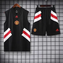 23/24 Manchester United Black Vest Training Tracksuit