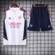22/23 Arsenal White Vest Training Set--Vest and Short Pant Training Tracksuit