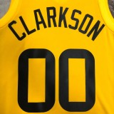 NBA 2023 Men Utah Jazz Yellow #00 CLARKSON Jersey High Quality Name and Number Print