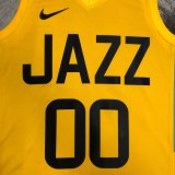 NBA 2023 Men Utah Jazz Yellow #00 CLARKSON Jersey High Quality Name and Number Print