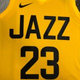 NBA 2023 Men Utah Jazz Yellow #23 MARKKANEN Jersey High Quality Name and Number Print