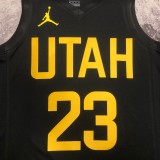 NBA 2023 Men Utah Jazz Black with Jordan Logo #23 MARKKANEN Jersey High Quality Name and Number Print