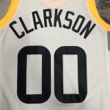NBA 2023 Men Utah Jazz White #00 CLARKSON Jersey High Quality Name and Number Print