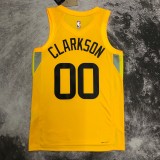 NBA 2023 Men Utah Jazz Yellow #00 CLARKSON Jersey High Quality Name and Number Print
