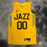 NBA 2023 Men Utah Jazz Yellow #00 CLARKSON Jersey High Quality Name and Number Print