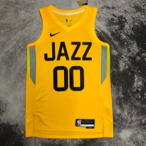 NBA 2023 Men Utah Jazz Yellow #00 CLARKSON Jersey High Quality Name and Number Print