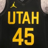 NBA 2023 Men Utah Jazz Black with Jordan Logo #45 MITCHELL  Jersey High Quality Name and Number Print