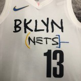 NBA Men 2023 Brooklyn Nets City Version White #13 HARDEN Jersey High Quality Name and Number Print