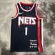 NBA Season 2022 75th Anniversary Brooklyn Nets Black #1 BRIDGES Jersey High Quality Name and Number Print