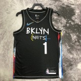 NBA Men Season 2021 Brooklyn Nets Black City #1 BRIDGES Jersey High Quality Name and Number Print