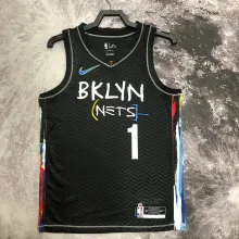 NBA Men Season 2021 Brooklyn Nets Black City #1 BRIDGES Jersey High Quality Name and Number Print