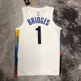 NBA Men 2023 Brooklyn Nets City Version White #1 BRIDGES Jersey High Quality Name and Number Print