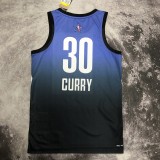NBA Men 2023 All Stars Golden State Warriors Blue #30 CURRY Jersey High Quality Name and Number Print
