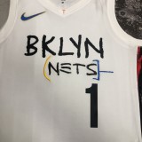 NBA Men 2023 Brooklyn Nets City Version White #1 BRIDGES Jersey High Quality Name and Number Print