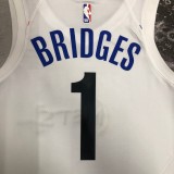 NBA Men 2023 Brooklyn Nets City Version White #1 BRIDGES Jersey High Quality Name and Number Print