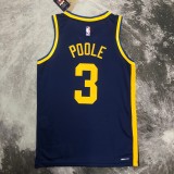 NBA Men Season 2023 Golden State Warriors Blue with Jordan Logo #3 POOLE Jersey High Quality Name and Number Print