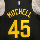 NBA 2023 Men Utah Jazz Black with Jordan Logo #45 MITCHELL  Jersey High Quality Name and Number Print