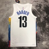 NBA Men 2023 Brooklyn Nets City Version White #13 HARDEN Jersey High Quality Name and Number Print
