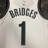 NBA Men 2023 Brooklyn Nets White #1 BRIDGES Jersey High Quality Name and Number Print