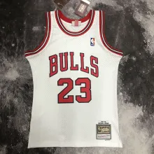 NBA Men Season 1998 Retro Chicago Bulls White #23 JORDAN Jersey High Quality Name and Number Print