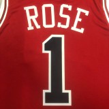 NBA Men 2023 Chicago Bulls Red #1 ROSE Jersey High Quality Name and Number Print