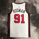 NBA Men 2023 Chicago Bulls City Version White #91 RODMAN Jersey High Quality Name and Number Print