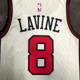 NBA Men 2023 Chicago Bulls City Version White #8 LAVINE Jersey High Quality Name and Number Print
