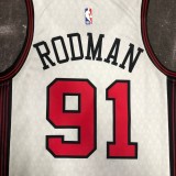 NBA Men 2023 Chicago Bulls City Version White #91 RODMAN Jersey High Quality Name and Number Print